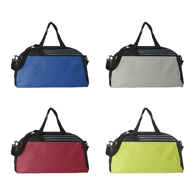 Polyester Sports Bags with Three Grey Stripes