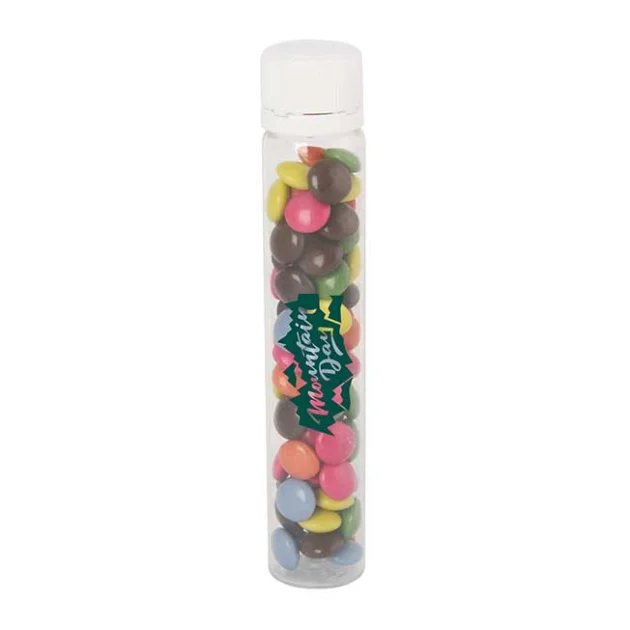 Plastic Tube with Sugar Coated Chocolate Sweets
