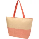 Rhythm straw paper large zipped tote bag 21L
