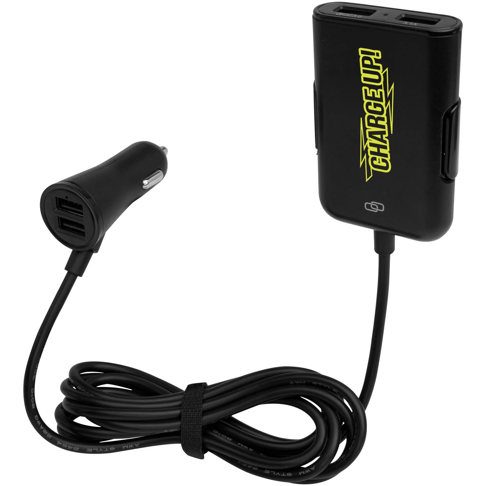 Branded car charger outlet