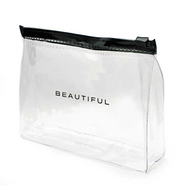 Clear PVC Black Zippered Toiletry Bags Toiletry Bags Redbows Ltd