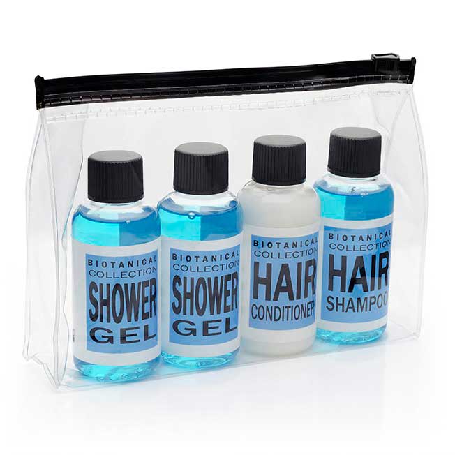 Travel Toiletry Gift Sets in Blue in a PVC Bags Toiletry Bags