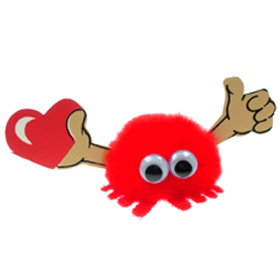 Promotional Heart Bugs | Size GB4 | Printed With Your Logo