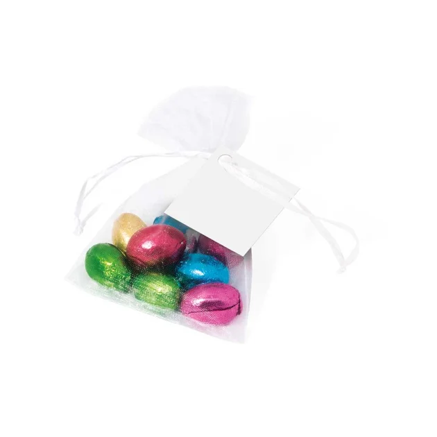 Organza Bags Foil Wrapped Chocolate Eggs