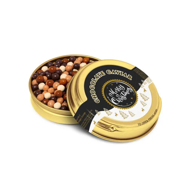 Mini Black Caviar Tins Christmas Postal Boxes