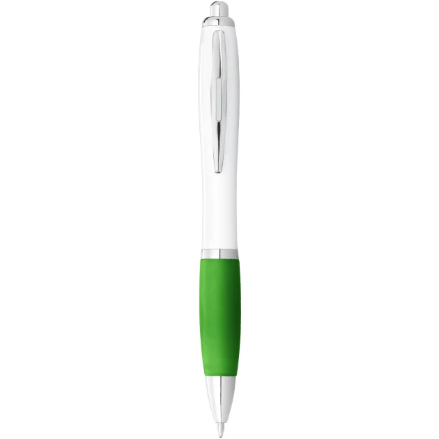 Nash ballpoint pen white barrel and coloured grip