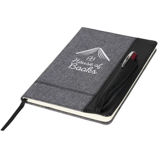 Heathered A5 notebook with leatherlook side