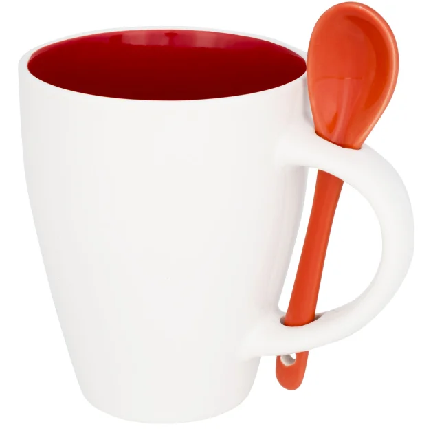 Nadu 250 ml ceramic mug with spoon