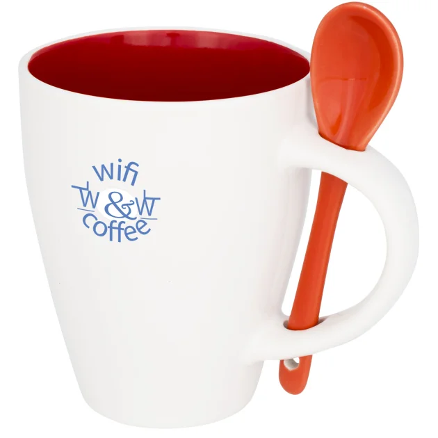 Nadu 250 ml ceramic mug with spoon