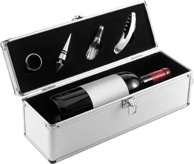 Wine Set In An Aluminium Gift Box With 4 Pieces