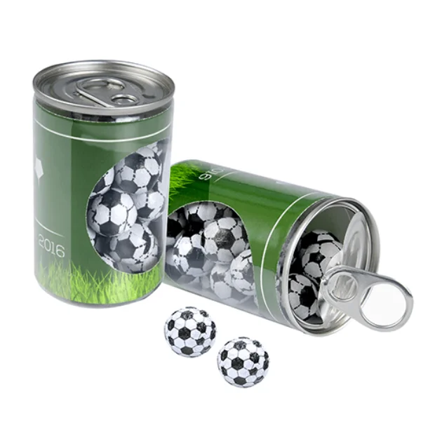 Containers with chocolate footballs (100g)