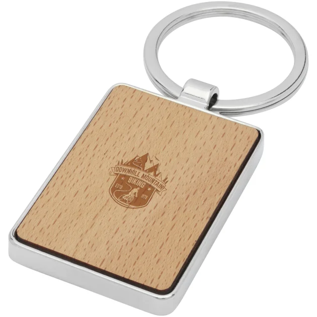 Mauro beech wood rectangular keychain