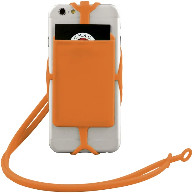 Fort-rock silicone RFID card holder with lanyard