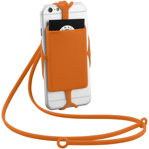 Fort-rock silicone RFID card holder with lanyard