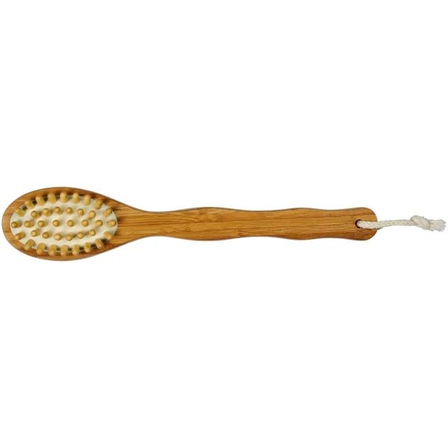 Orion 2-function bamboo shower brush and massager