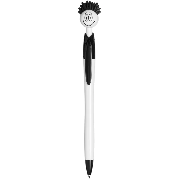 Smiley ballpoint pen with face shaped clicker