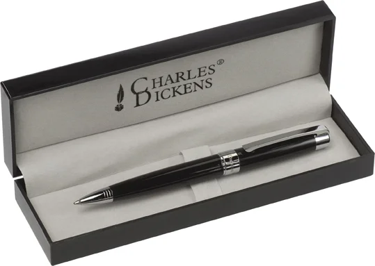 Charles Dickens Ballpens With Silver Trim