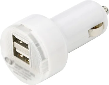 Plastic Car Power Adapters With Two USBs