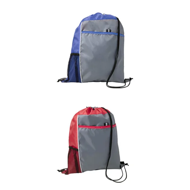 Polyester Drawstring Backpacks with mesh pocket