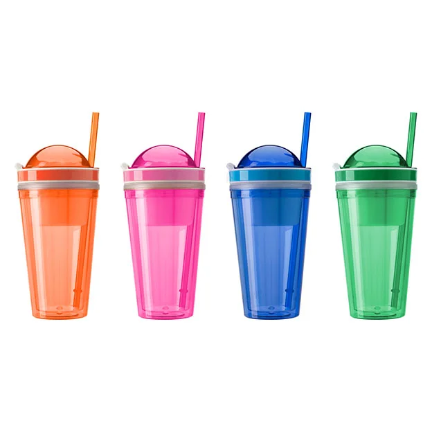Snack Mugs With Straw And Extra Compartment