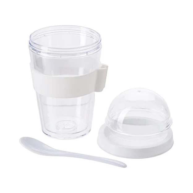 Plastic Breakfast Mugs With Separate Compartment