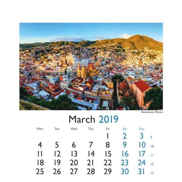 World In View Mini Desk Calendars