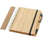 Franklin B6 bamboo notebook with pen and ruler