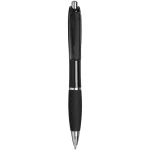 Curvy ballpoint pen with domed clip