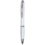 Curvy ballpoint pen with white barrel