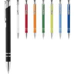 Corky ballpoint pen with rubber-coated exterior