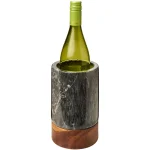 Harlow marble and wood wine cooler