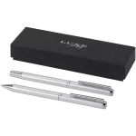 Lucetto recycled aluminium ballpoint and rollerball pen gift set