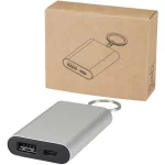 Arcturus 2000 mAh recycled aluminium power bank with keychain