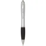 Nash RCS recycled plastic ballpoint pen with silver barrel and coloured grip (black ink)