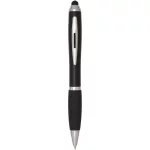 Nash RCS recycled plastic stylus ballpoint pen with coloured barrel and black grip (blue ink)