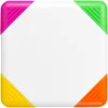 Trafalgar square-shaped 4-colour highlighter