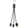 Metal 3-in-1 charging cable with keychain