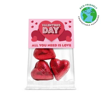 Red Foiled Chocolate Hearts Eco Bags